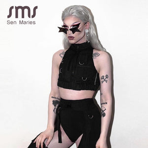 2023 Personality Half Frame Star Sunglasses Women  Rimless Sun Glasses Polygonal Black Punk Eyeglasses Female Shades