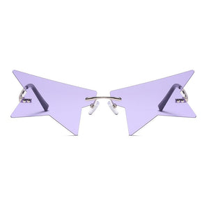 2023 Personality Half Frame Star Sunglasses Women  Rimless Sun Glasses Polygonal Black Punk Eyeglasses Female Shades