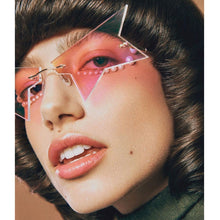 Load image into Gallery viewer, 2023 Personality Half Frame Star Sunglasses Women  Rimless Sun Glasses Polygonal Black Punk Eyeglasses Female Shades