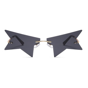 2023 Personality Half Frame Star Sunglasses Women  Rimless Sun Glasses Polygonal Black Punk Eyeglasses Female Shades
