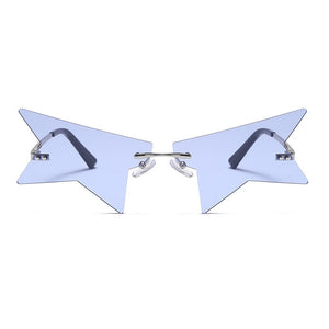 2023 Personality Half Frame Star Sunglasses Women  Rimless Sun Glasses Polygonal Black Punk Eyeglasses Female Shades