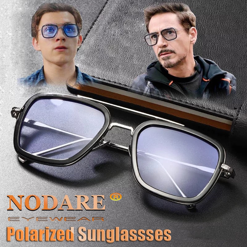 2022 Polarized Tony Stark Sun Glasses Iron Man 3 Colorful Gradient