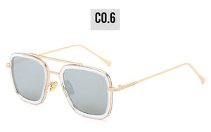 2022  Polarized Tony Stark Sun Glasses Iron Man 3 Colorful Gradient Sunglasses square metal frame male sun glasses