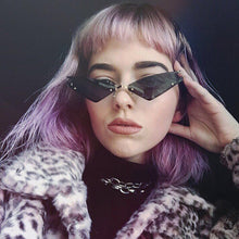 Load image into Gallery viewer, 2023  Rimless Cat Eye Sunglasses Women  Female Green Lens Vintage Brand Narrow Triangle Cateyes Sun Glasses UV400