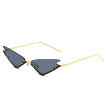 Load image into Gallery viewer, 2023  Rimless Cat Eye Sunglasses Women  Female Green Lens Vintage Brand Narrow Triangle Cateyes Sun Glasses UV400