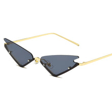 Load image into Gallery viewer, 2023  Rimless Cat Eye Sunglasses Women  Female Green Lens Vintage Brand Narrow Triangle Cateyes Sun Glasses UV400