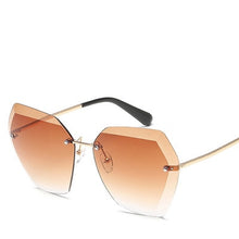Load image into Gallery viewer, 2022   Rimless Hexagon Sunglasses Women Brand Designer Gradient Lens UV400 Protection Sun Glasses Vintage   Clear Lens