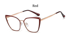 Load image into Gallery viewer, 2023 Sexy Cat eye glasses frame women clear lens spectacle frames brand design Transparent eye glasses metal