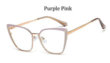 Load image into Gallery viewer, 2023 Sexy Cat eye glasses frame women clear lens spectacle frames brand design Transparent eye glasses metal