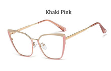 Load image into Gallery viewer, 2023 Sexy Cat eye glasses frame women clear lens spectacle frames brand design Transparent eye glasses metal
