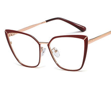 Load image into Gallery viewer, 2023 Sexy Cat eye glasses frame women clear lens spectacle frames brand design Transparent eye glasses metal