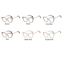 Load image into Gallery viewer, 2023 Sexy Cat eye glasses frame women clear lens spectacle frames brand design Transparent eye glasses metal
