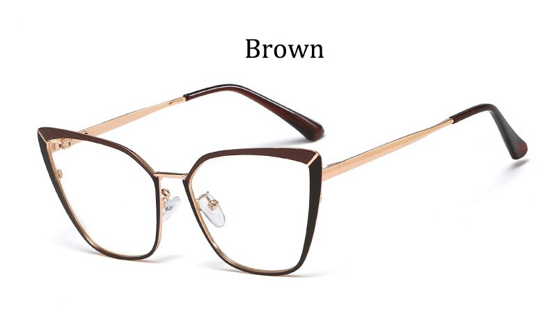 2023 Sexy Cat eye glasses frame women clear lens spectacle frames brand design Transparent eye glasses metal