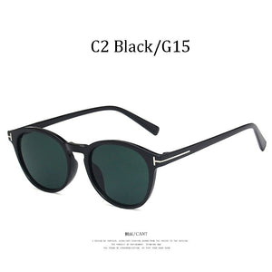 2023 T Round Frame Sunglasses Oval Style Retro Street Shooting Oculos Sol Tom Gradient lens