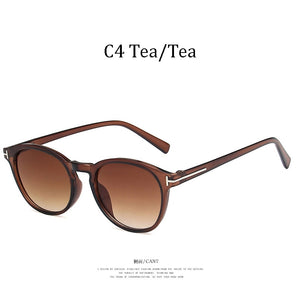 2023 T Round Frame Sunglasses Oval Style Retro Street Shooting Oculos Sol Tom Gradient lens
