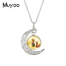 Load image into Gallery viewer, 2020 New The Little Prince Moon Necklace Printed Photo Pendant Glass Cabochon Necklaces 20mm Round Jewelry