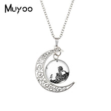 Load image into Gallery viewer, 2020 New The Little Prince Moon Necklace Printed Photo Pendant Glass Cabochon Necklaces 20mm Round Jewelry