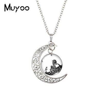 Acquista Nuova Collana Il Piccolo Principe Luna Collana Con Foto Stampata Ciondolo Cabochon In Vetro Collane Gioielli Rotondi Da 20 Mm 