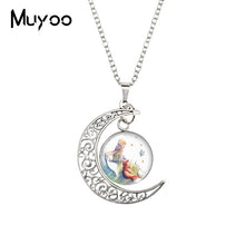Load image into Gallery viewer, 2020 New The Little Prince Moon Necklace Printed Photo Pendant Glass Cabochon Necklaces 20mm Round Jewelry