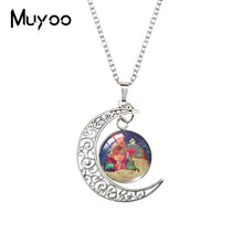 Load image into Gallery viewer, 2020 New The Little Prince Moon Necklace Printed Photo Pendant Glass Cabochon Necklaces 20mm Round Jewelry