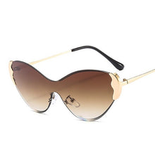 Load image into Gallery viewer, 2023 Trendy Butterfly One Piece Sunglasses Women Rimless Cat Eye Sun Glasses Female Party Purple Shades Oculos De Sol UV400