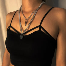 Load image into Gallery viewer, 2020 New Trendy Metal Hip Hop Lock Necklaces Punk Cross Pendant Necklace Gold/Silver Color For Women Men Jewelry Gifts