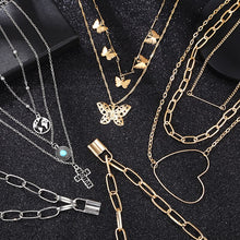 Load image into Gallery viewer, 2020 New Trendy Metal Hip Hop Lock Necklaces Punk Cross Pendant Necklace Gold/Silver Color For Women Men Jewelry Gifts