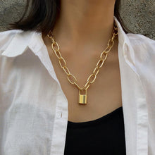 Load image into Gallery viewer, 2020 New Trendy Metal Hip Hop Lock Necklaces Punk Cross Pendant Necklace Gold/Silver Color For Women Men Jewelry Gifts