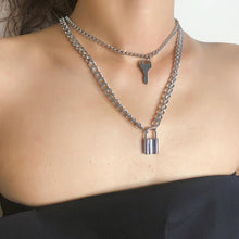 Load image into Gallery viewer, 2020 New Trendy Metal Hip Hop Lock Necklaces Punk Cross Pendant Necklace Gold/Silver Color For Women Men Jewelry Gifts