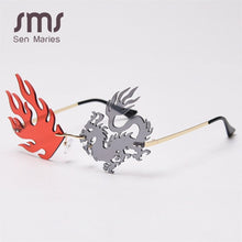 Load image into Gallery viewer, 2023 Unique Rimless Punk Sunglasses Women Dragon And Phoenix Glasses Men Colorful Party Glasses For Female Shades