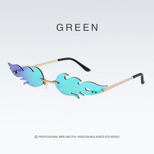 Load image into Gallery viewer, 2022  Unisex Fire Sunglasses Rimless Wave Sun Glasses UV 400 Eyewear  Trending Narrow Sunglasses Car Motor Accessories
