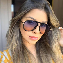 Load image into Gallery viewer, 2022  classic retro pilot sunglasses female  aviation oversized gradient men's driving glasses UV Women ins Popular