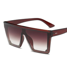 Load image into Gallery viewer, 2022  style Male Flat Top Sunglasses Men Brand Black Square Shades UV400 Gradient Sun Glasses For Men Cool One Piece Designer