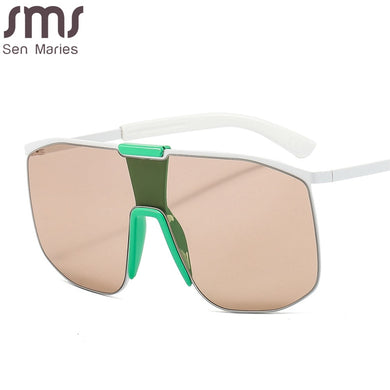 2023 Oversized Goggle  Sunglasses Women Retro One Piece Square Sun Glasses Female Brand Designer Big Glasses Ladies Eyeglasses