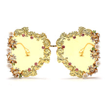 Load image into Gallery viewer, 2023 Oversized Punk Sunglasses Women  Metal Flower Sunglasses Men Baroque Pearl Sun Glasses UV400 Oculos Feminino