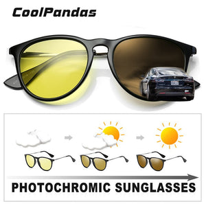 2023 Photochromic Polarized Sunglasses Women Round Sun Glasses Men Vintage Goggle UV400 Day Night Vision lunette de soleil femme