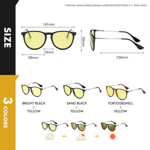 2023 Photochromic Polarized Sunglasses Women Round Sun Glasses Men Vintage Goggle UV400 Day Night Vision lunette de soleil femme