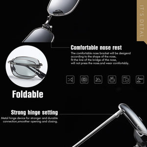 2023 Photochromic Sunglasses Men Polarized Driving Chameleon Glasses Folding Frame Male Sun Glasses Rectangle Oculos masculino