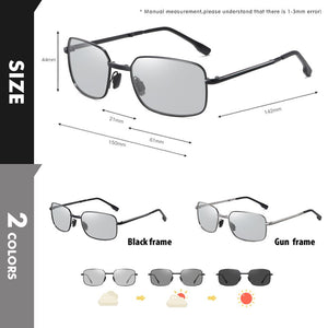 2023 Photochromic Sunglasses Men Polarized Driving Chameleon Glasses Folding Frame Male Sun Glasses Rectangle Oculos masculino