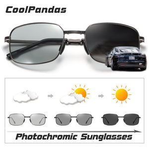 2023 Photochromic Sunglasses Men Polarized Driving Chameleon Glasses Folding Frame Male Sun Glasses Rectangle Oculos masculino
