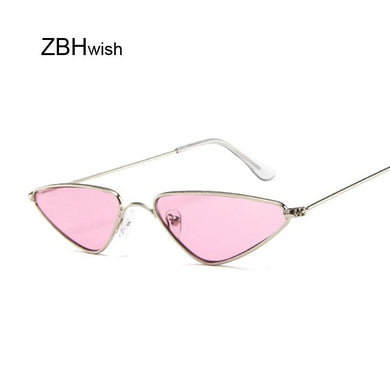 2023 Occhiali da sole Cat Eye da donna rosa Occhiali da sole Cateye rossi e neri con montatura piccola estiva retrò di marca sexy carini 