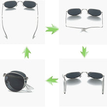 Load image into Gallery viewer, 2023 Portable Foldable Folding Sunglasses Polarized Mens Womens Retro Vintage SunGlasses Driving Mirrored Eyewear 3532
