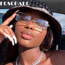 Load image into Gallery viewer, 2023 Rectangle Sunglasses Women Men Brand Designer Sunglasses Rimless Square Sun Glasses For Man Alloy Frame Gradient Sunglasses