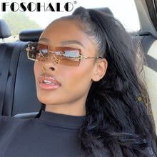 Load image into Gallery viewer, 2023 Rectangle Sunglasses Women Men Brand Designer Sunglasses Rimless Square Sun Glasses For Man Alloy Frame Gradient Sunglasses