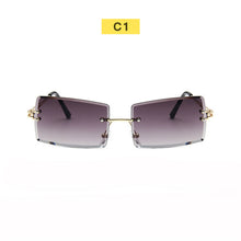 Load image into Gallery viewer, 2023 Rectangle Sunglasses Women Men Brand Designer Sunglasses Rimless Square Sun Glasses For Man Alloy Frame Gradient Sunglasses