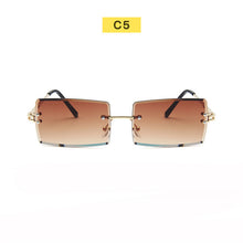 Load image into Gallery viewer, 2023 Rectangle Sunglasses Women Men Brand Designer Sunglasses Rimless Square Sun Glasses For Man Alloy Frame Gradient Sunglasses