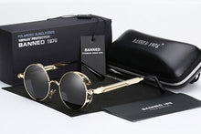 Load image into Gallery viewer, 2023 Retro Round Metal HD Polarized Punk Steampunk Sunglasses For Women Men,Vintage Sun Glasses Oculos De Sol Meminino Masculino