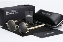 Load image into Gallery viewer, 2022 Retro Round Metal HD Polarized Punk Steampunk Sunglasses For Women Men,Vintage Sun Glasses Oculos De Sol Meminino Masculino