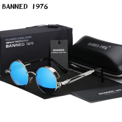 2023 Retro Round Metal HD Polarized Punk Steampunk Sunglasses For Women Men,Vintage Sun Glasses Oculos De Sol Meminino Masculino