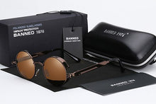 Load image into Gallery viewer, 2023 Retro Round Metal HD Polarized Punk Steampunk Sunglasses For Women Men,Vintage Sun Glasses Oculos De Sol Meminino Masculino